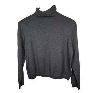 Pendleton Merino Wool Cropped Turtleneck Sweater Large Petite Minimalist